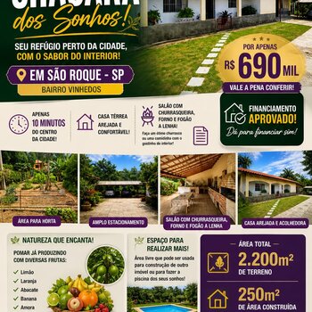 Linda chácara a venda em São Roque!