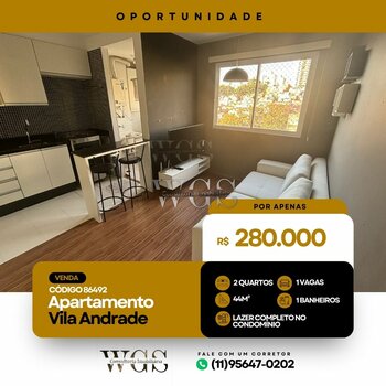 Apartamento na Vila Andrade 2 dormitórios com vaga